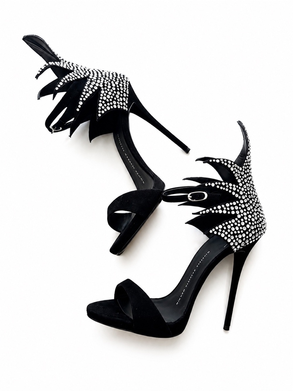 Giueseppe Zanotti Limited
Edition Starburst Rhinestone & Suede Heels Size 38 NIB - Picture 3 of 16